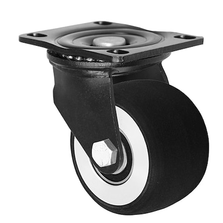 Durastar Caster; 3x1-13/16 Swvl Fork, Black Powder Coating; 3x1-13/16 Sirius Wh X05CS3113DUA63B-02B